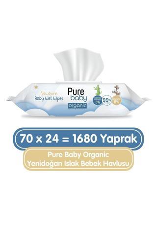 Pure Baby Organic Yenidoğan Islak Havlu 24x70 (1680 Yaprak)