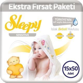 Sleepy Sensitive Islak Havlu 15x50 Li 750 Yaprak
