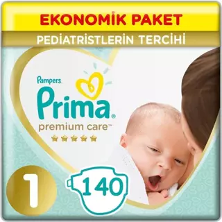Prima Bebek Bezi Premium Care 1 Beden 2 x 70 Jumbo Paket 140 Adet