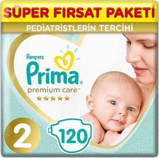 Prima Bebek Bezi Premium Care 2 Beden 2 x 60 Jumbo Paket 120 Adet