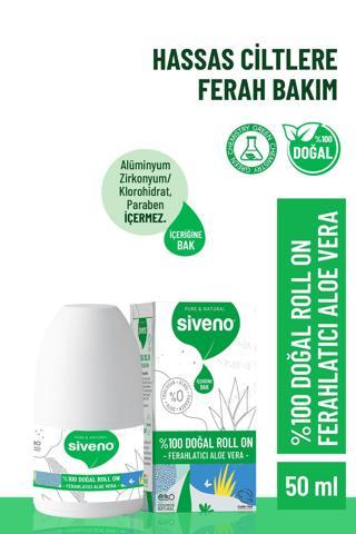 Siveno %100 Doğal Roll On Aloe Vera Deodorant Ter Kokusu Önleyici Bitkisel Leke Bırakmayan Vegan 50 ml