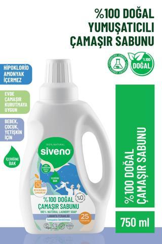Siveno %100 Doğal Çamaşır Sabunu %100 Bitkisel Deterjan Kendinden Yumuşatıcılı Konsantre Vegan 750 ml