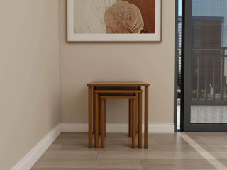 Masif Ahşap Köknar Üçlü Zigon Sehpa