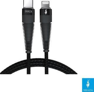 SHAZA Lightning To Type-C 5A 100W Uyumlu Örgülü Hızlı Şarj Ve Data Kablosu - 1 Metre