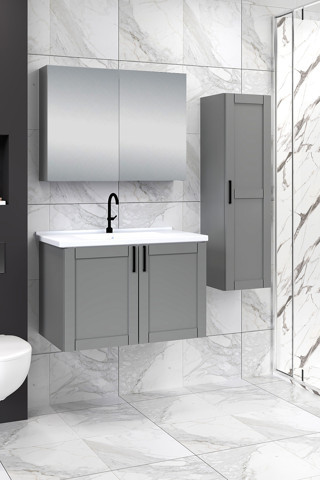 80 cm Riva Banyo Dolabı + 30 cm Riva Boy Dolabı