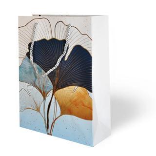 18x24 Lüks Karton Çanta Varak Baskılı -Çiçek Temalı-