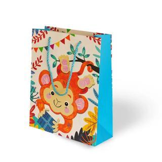 18x24 Lüks Karton Çanta Varak Baskılı -Hayvanlar Alemi-