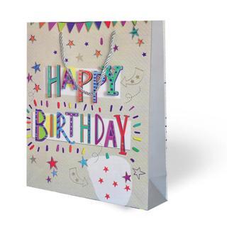 26x32 Lüks Karton Çanta Varak Baskılı -D. Günü Temalı-