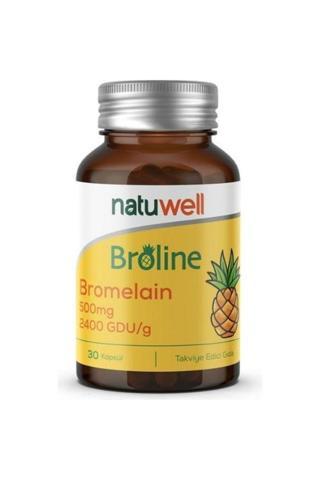 Natuwell Broline Bromelain 500 Mgr 2400 grdu 30 Kapsül.