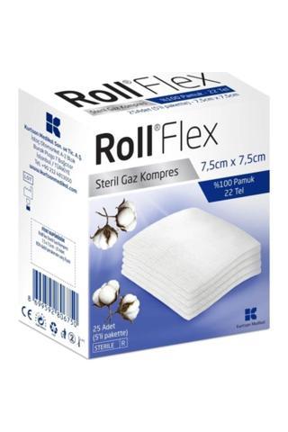Roll Flex Steril Gaz Kompres 25Adet 5'Li Paket 7,5 Cmx7,5Cm