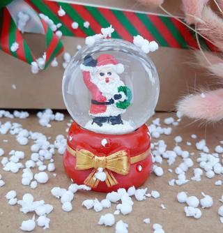 Coverzone Noel Baba Cam Küre Masaüstü Aydınlatma Dekoratif Yılbaşı Doğum Günü Özel Tasarım 6cm x 4cm No:8