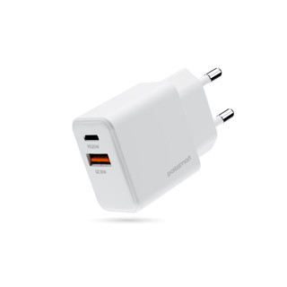 Polosmart PBS136 Hızlı 1 USB 1 PD Çıkışlı 20W Şarj Adaptörü Duvar Şarjı Beyaz