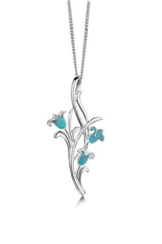 Sonsuzluk Zarif Model Gümüş Mineli Lale Çiçeği Bayan Kolye