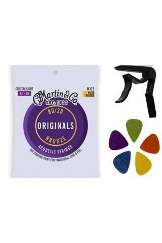 Martin Müzik M175, 80/20 Bronz,Akustik Gitar Takım Teli 3'Lü Set
