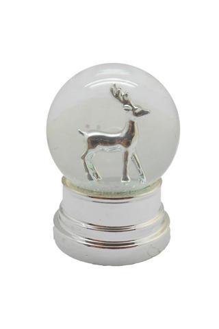 Karaca Home New Year Yılbaşı Reindeer Kar Küresi Gümüş