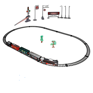 Welcomein Oyuncak Sesli ve Işıklı Klasik Tren Seti 26 Parça Express Oyuncak Kar-go Treni 105 cm Ray Uzunluğunda