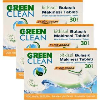 U Green Clean Bitkisel Bulaşık Makinesi Tableti 30'lu x 3 Adet