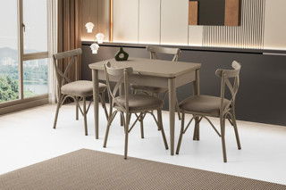 Tekno Bahar MDF Açılır Mutfak Masa Sandalye Takımı 60x100 