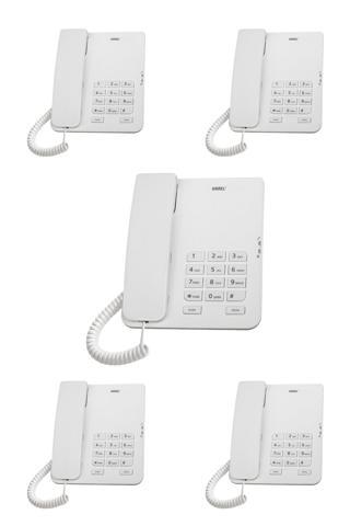 Karel Tm140 Beyaz Masaüstü Telefon 5'li Fırsat Paketi