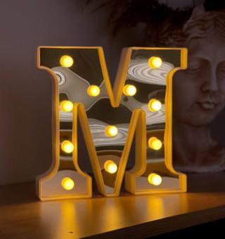 BAM 3D Işıklı Led Harf Dekoratif Aydınlatma M