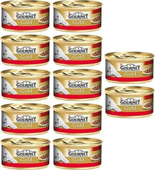 Gourmet Gold Parça Etli, Sığır Etli 85gr Yaş Kedi Konserve 12 adet