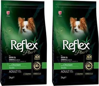 Reflex Plus Küçük Mini Irk Tavuklu Yetişkin Köpek Maması 3 Kg 2'Li Set