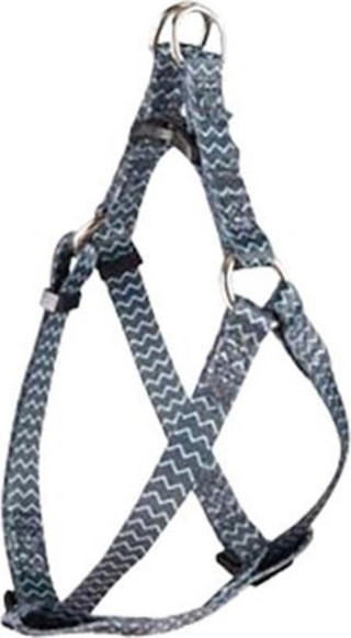 Flamingo Çizgi Desenli Köpek Göğüs Tasması 45-60cm/20mm (Gri)