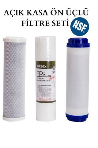 Water Jobs Açık Kasa Üçlü Filtre Seti Nsf Sertifikalı / Açma Anahtarı Hediyeli