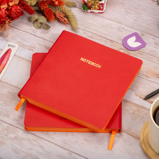 Dival 16,5x16,5 cm Kırmızı Yumuşak Deri Kapak Noktalı Tarihsiz Dikişli Not Okul Defteri