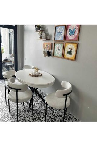 Kaktüs Avm 4'Lü Teddy Sandalye Mutfak Sandalyesi Salon Sandalyesi Cafe Restaurant Sandalyesi