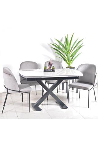 Kaktüs Avm Mutfak Masası Takımı 6 Kişilik Açılır Masa Yemek Masası Mutfak Sandalyesi Masa Sandalye Takımı