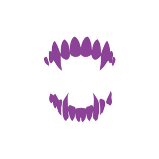 Vampir Diş Araba Sticer 17x17 Cm Mor