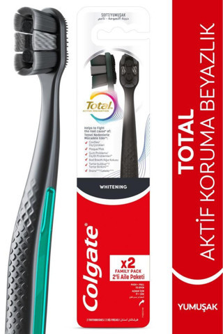 Total Whitening 1+1 Yumuşak Diş Fırçası(Siyah)