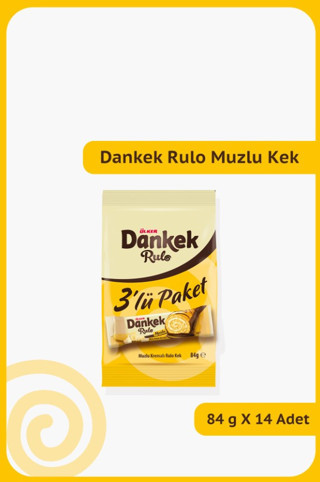 DANKEK Rulo Muzlu Kek - 3'lü Paket - 84 gram - 14 Adet