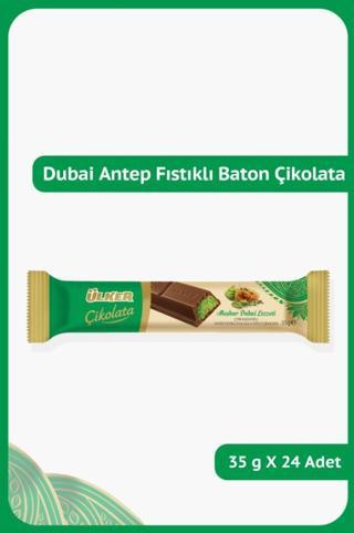 DUBAİ - Antep Fıstıklı Çıtır Kadayıflı Sütlü Çikolata - 35 gram - 24 Adet
