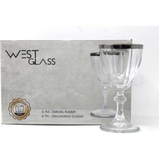 Paşabahçe Westglass W440113P Diamond Platin Kaplama Ayaklı Kahve Yanı Bardağı 6 Adet
