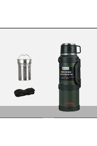 Safe Paslanmaz Çelik Termos 2,5 Litre Asker Yeşili