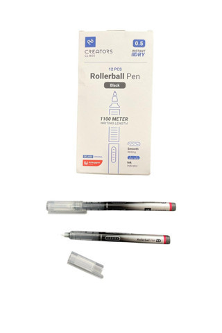 Mikro Creators Rollerball 0,5 Siyah İğne Uçlu Kalem ( 12 'Li Paket ) 1100 Metre Yazma Uzunluğu