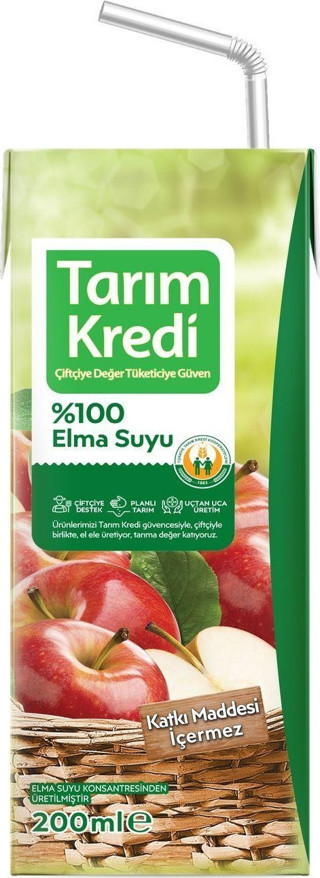 Türkiye Tarım Kredi Kooperatifleri %100 Elma Suyu 200 Ml