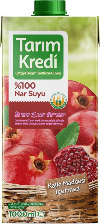 Türkiye Tarım Kredi Kooperatifleri %100 Nar Suyu 1 L