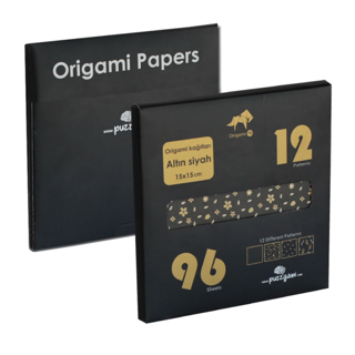 Puzzgami Origami Kağıdı Seti 15x15 Cm Papers Black - Gold Pz-030