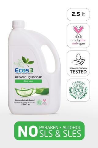 Sıvı Sabun, Organik & Vegan Sertifikalı, Ekolojik, Hipoalerjenik, Aloe Vera, 2500ml