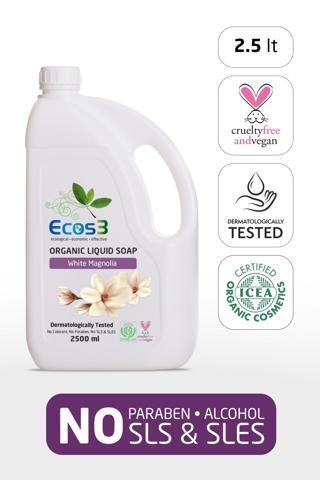 Sıvı Sabun, Organik & Vegan Sertifikalı, Ekolojik, Hipoalerjenik, Beyaz Manolya, 2500ml