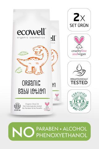Ecowell Bebek Saç & Vücut Şampuanı Set, Organik & Vegan Sertifikalı, Parabensiz Doğal Konak Önleyici 2x300ml