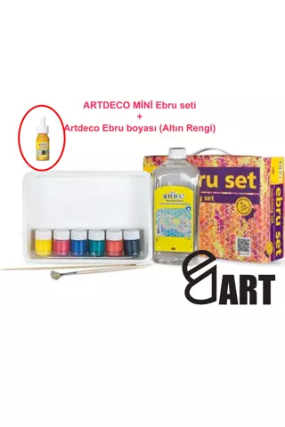 Artdeco Mini Boy 6 Renk Ebru Seti ve 1 Adet Altın Rengi