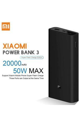 Xiaomi güç bankası 3 süper flaş 50W Max sürümü PB2050ZM üçlü USB çıkışı USB-C PowerBank 20000mAh