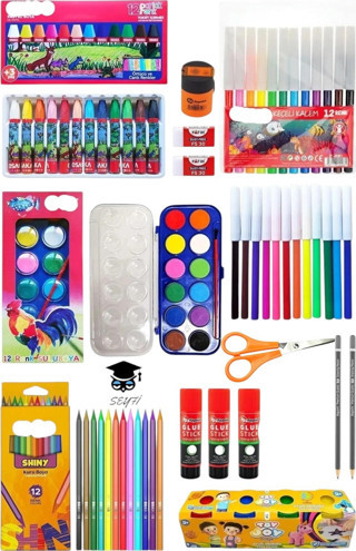 Art Kreş Anasınıfı Anaokulu Okul Kırtasiye Seti Okula Dönüş Seti 14 Parça Okul Seti