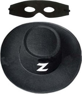 Zorro Şapka Maske Set Yetişkin