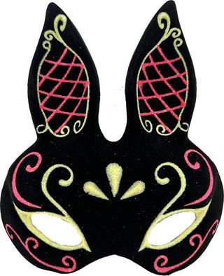 Siyah Kırmızı Gold Tavşan Maskesi