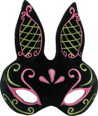 Siyah Süet Kaplama Tavşan Maskesi